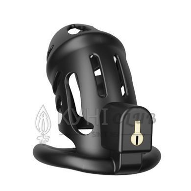 Клетка для пениса LOCKINK SEVANDA Plastic Penis Chastity Cage, черная, 3 кольца разных размеров 110031 фото