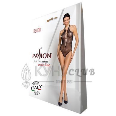 Бодистокинг с декольте Passion BS088 black, имитация корсетной шнуровки 104342 фото