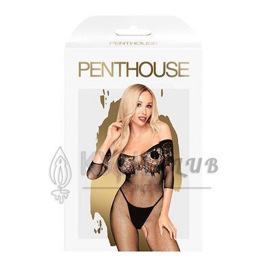 Бодистокинг с имитацией лифа Penthouse - High Profile Black XL 103203 фото