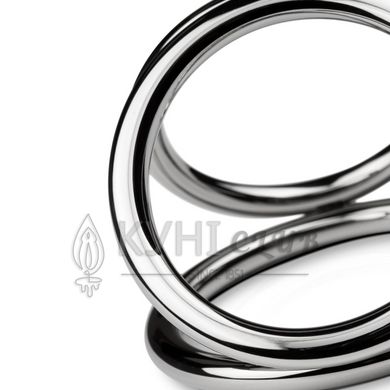 Потрійне ерекційне кільце Sinner Gear Unbendable - Triad Chamber Metal Cock and Ball Ring - Large 102498 фото