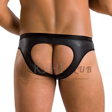 Чоловічі сліпи з вирізами Passion 041 SLIP JOE L/XL Black, екошкіра, відкриті сідниці 105571 фото