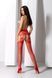 Еротичні колготки-бодістокінг з ажурним поясом Passion S027 One Size, red, відкритий доступ 106968 фото 7