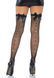 Панчохи-сітка зі швом ззаду Leg Avenue Bow back seam thigh highs One size Black, атласний бант 106588 фото 3