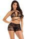 Комплект Leg Avenue Wrap Around Bra Top & Boy Shorts, One Size, чорний, сітчастий, бралет та шорти 110106 фото 1