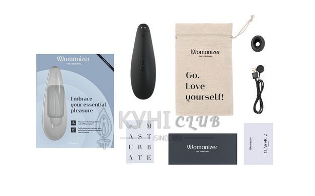 Вакуумний кліторальний стимулятор Womanizer Classic 2 - Black, 10 режимів, функція Afterglow 106774 фото Вакуумний кліторальний стимулятор Womanizer Classic 2 - Black, 10 режимів, функція Afterglow 106774 фото