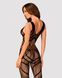 Сітчастий бодістокінг з вирізами та малюнком Obsessive Bodystocking G328 S/M/L, чорний, комбінезон 105233 фото 2