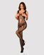 Сітчастий бодістокінг з вирізами та малюнком Obsessive Bodystocking G328 S/M/L, чорний, комбінезон 105233 фото 3