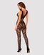 Сітчастий бодістокінг з вирізами та малюнком Obsessive Bodystocking G328 S/M/L, чорний, комбінезон 105233 фото 4