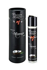 Масажна олія Plaisirs Secrets Coconut (59 мл) з афродизіаками, їстівна, подарункова упаковка 108724 фото