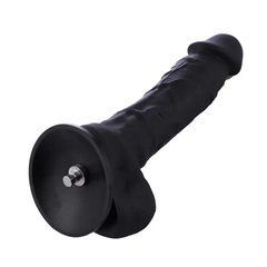 Фалоімітатор для секс-машин Hismith 8.3&Prime; Silicone Dildo Black, система KlicLok, гнучкий стрижень 108475 фото