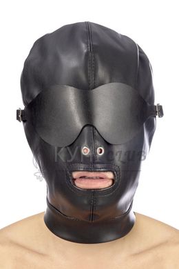 Капюшон для БДСМ со съемной маской Fetish Tentation BDSM hood in leatherette with removable mask 102529 фото