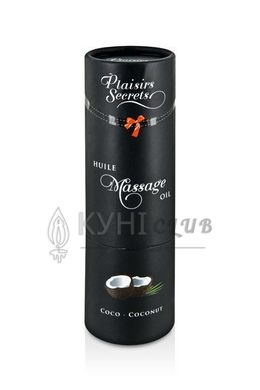 Масажна олія Plaisirs Secrets Coconut (59 мл) з афродизіаками, їстівна, подарункова упаковка 108724 фото