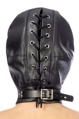 Капюшон для БДСМ со съемной маской Fetish Tentation BDSM hood in leatherette with removable mask 102529 фото