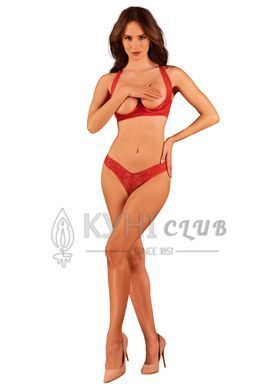 Комплект білизни Obsessive Lacelove cupless 2-pcs set XL/2XL Red, відкритий доступ, відкриті груди 106656 фото