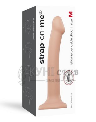 Насадка для страпона Strap-On-Me Dual Density Dildo Flesh M, діаметр 3,3 см, двошарова, гнучкий 101940 фото