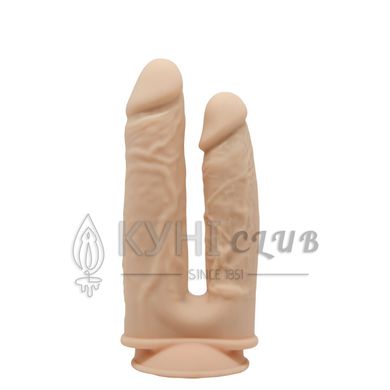 Подвійний фалоімітатор з вібрацією SilexD Double Gusto Vibro Flesh (Model 1 size 8" & 7") + LRS, діа 106174 фото