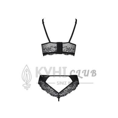 Комплект з еко-шкіри та мережива Passion LOONA SET L/XL, black, бра і трусики 102947 фото