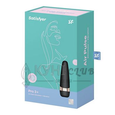 Вакуумний кліторальний стимулятор Satisfyer Pro 3+ Vibration з вібрацією та дуже м'яка яким кінчиком 100347 фото