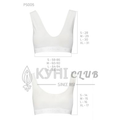 Спортивний топ з еластичної бавовни Passion PS005 TOP L, white 102222 фото