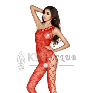 Бодістокінг Passion BS036 red, комбінезон, лямочка через одне плече 101503 фото