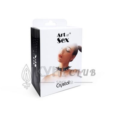Чокер Серце з великими шипами, із натуральної шкіри Art of Sex - Crystal, колір Чорний 104681 фото