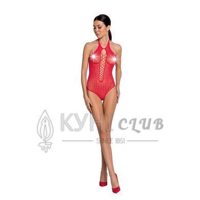 Бодистокинг с декольте Passion BS088 red, имитация корсетной шнуровки 104343 фото