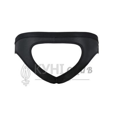Чоловічі сліпи з вирізами Passion 041 SLIP JOE S/M, Black екошкіра, відкриті сідниці 105572 фото