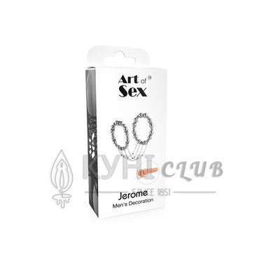 Сексуальна прикраса на пеніс та мошонку Art of Sex - Jerome, Срібло 105431 фото