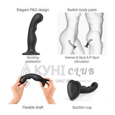 Насадка для страпона Strap-On-Me Dildo Plug P&G Black M 107023 фото