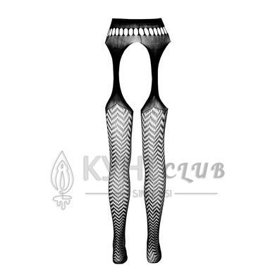 Еротичні колготки-бодістокінг Passion ECO S002 black, з доступом, геометричне плетіння 105008 фото