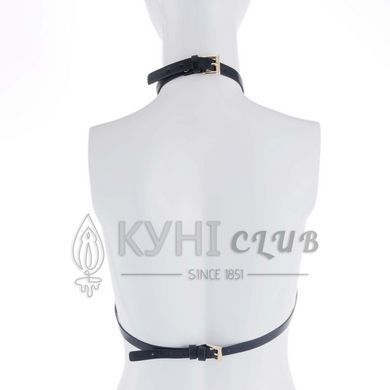 Портупея на грудь LOCKINK SEVANDA Queen Chest Harness with Removable Bra, чорна, зі знімними пестис 110032 фото