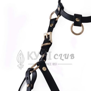 Портупея на грудь LOCKINK SEVANDA Queen Chest Harness with Removable Bra, чорна, зі знімними пестис 110032 фото