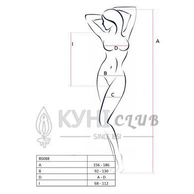 Бодистокинг с декольте Passion BS088 red, имитация корсетной шнуровки 104343 фото