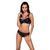 Комплект з еко-шкіри та мережива Passion LOONA SET L/XL, black, бра і трусики 102947 фото