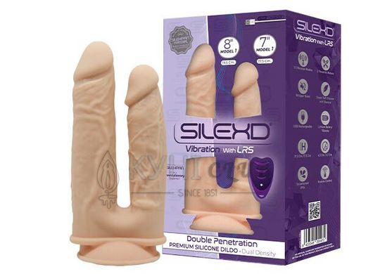 Двойной фаллоимитатор с вибрацией SilexD Double Gusto Vibro Flesh (Model 1 size 8" & 7") + LRS, диам 106174 фото