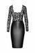 Сукня Noir Handmade F295 Euphoria, M, black, мереживо, глибоке декольте, спідниця міді під латекс 108206 фото 4