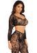 Комплект Leg Avenue Crop top & footless tights, One Size, чорний, кроп-топ та колготки без стопи 110107 фото 1