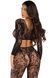 Комплект Leg Avenue Crop top & footless tights, One Size, чорний, кроп-топ та колготки без стопи 110107 фото 2