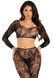 Комплект Leg Avenue Crop top & footless tights, One Size, чорний, кроп-топ та колготки без стопи 110107 фото 3