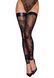 Панчохи без миска Noir Handmade F243 Tulle stockings with patterned flock embroidery, XL 108156 фото 1