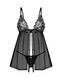 Сорочка бебі-дол Obsessive Blomentis babydoll & thong, XL/2XL, мереживний ліф, стрінги в комплекті 109956 фото 3