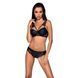 Комплект з еко-шкіри та мережива Passion LOONA SET L/XL, black, бра і трусики 102947 фото 1