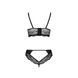 Комплект з еко-шкіри та мережива Passion LOONA SET L/XL, black, бра і трусики 102947 фото 6