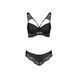 Комплект з еко-шкіри та мережива Passion LOONA SET L/XL, black, бра і трусики 102947 фото 5