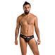 Чоловічі сліпи з вирізами Passion 041 SLIP JOE S/M, Black екошкіра, відкриті сідниці 105572 фото 3