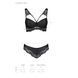 Комплект з еко-шкіри та мережива Passion LOONA SET L/XL, black, бра і трусики 102947 фото 7