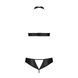 Комплект: открытый топ и трусики из эко-кожи с люверсами Malwia Set with Open Bra black L/XL &mdash; Passi 103666 фото 4