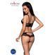 Комплект з еко-шкіри та мережива Passion LOONA SET L/XL, black, бра і трусики 102947 фото 2