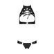 Комплект: открытый топ и трусики из эко-кожи с люверсами Malwia Set with Open Bra black L/XL &mdash; Passi 103666 фото 3