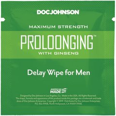 Пролонгирующая салфетка Doc Johnson Delay Wipe For Men с экстрактом женьшеня 103951 фото